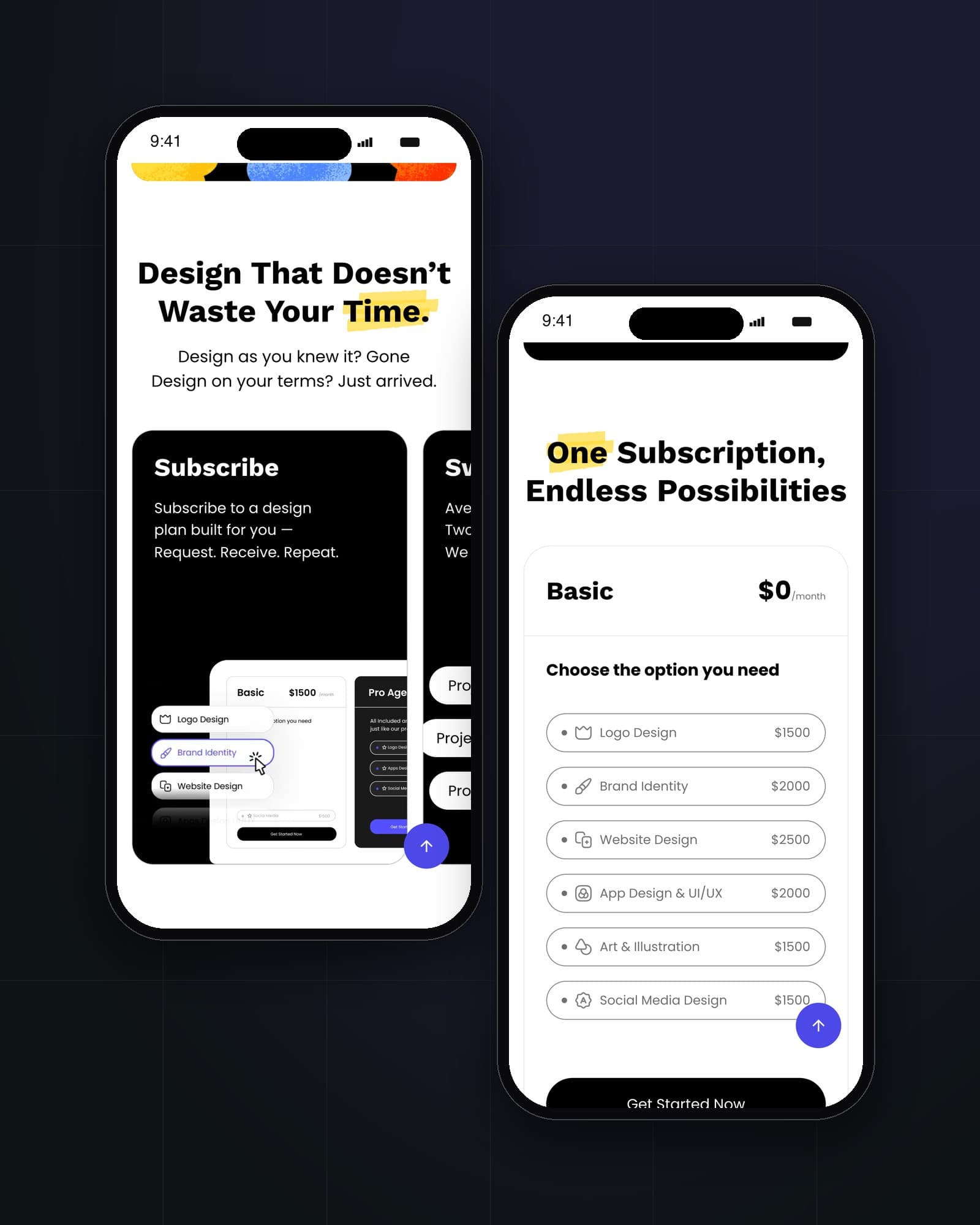 Dzyns marketing site on mobile: how it works and pricing